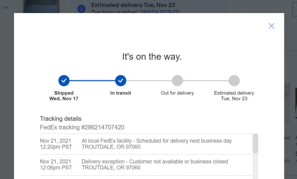 first overseas online shopping on ebay package tracking almost delivered